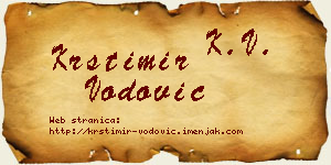 Krstimir Vodović vizit kartica